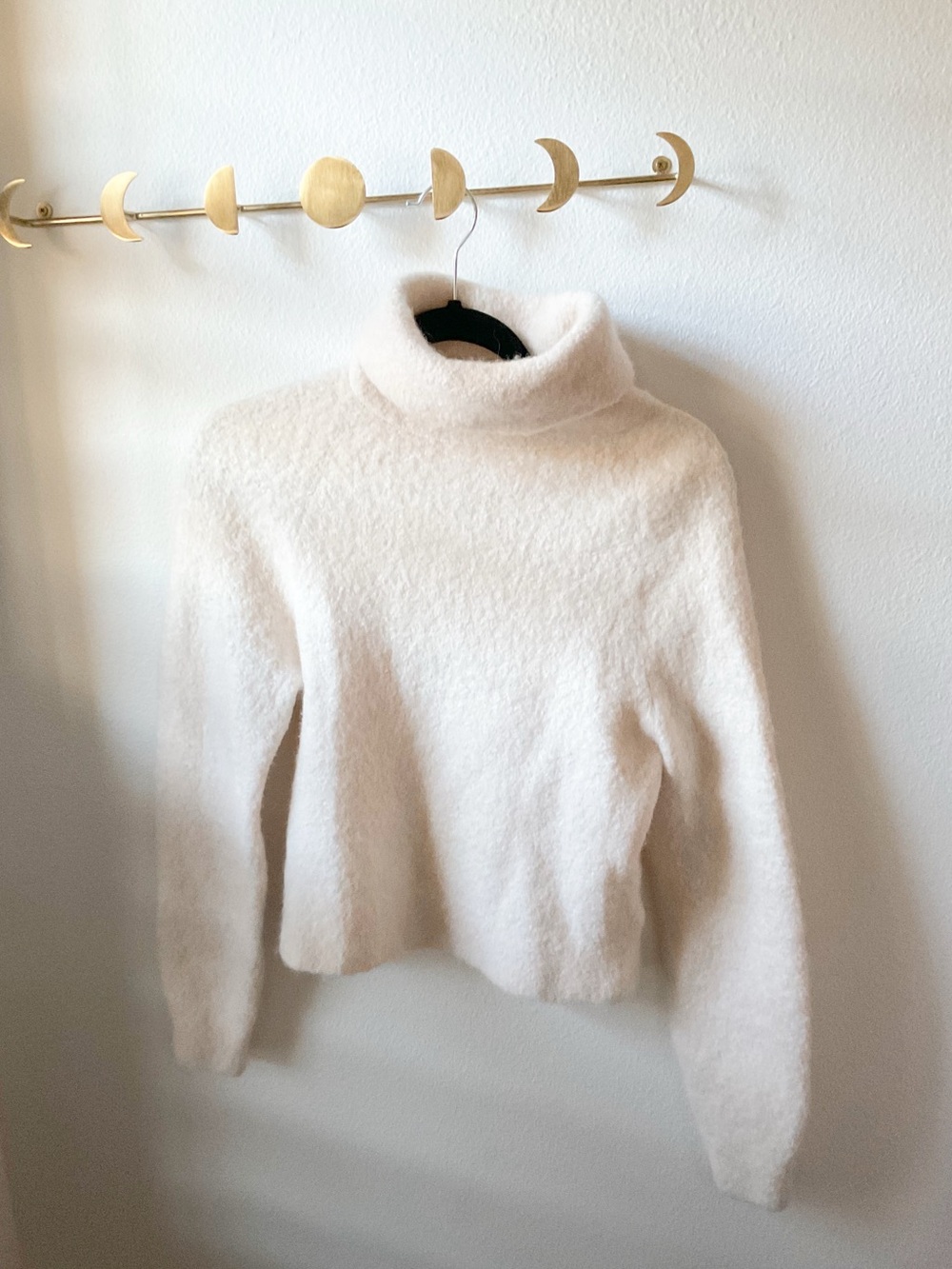 & Other Stories Cream Plush Turtleneck Sweater